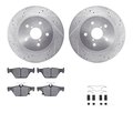 Dynamic Friction Co 7312-13052, Rotors-Drilled, Slotted-SLV w/3000 Series Ceramic Brake Pads incl. Hardware, Zinc Coat 7312-13052